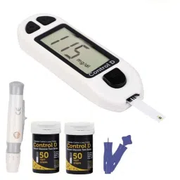 Control D White Blood Glucose Monitor Kit with 100 Strips-51