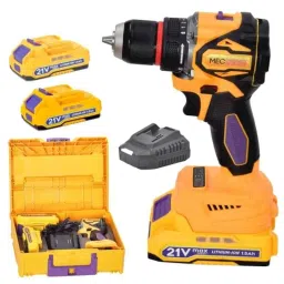 MECRAAF 21V 1.5Ah 10mm Yellow Cordless Drill with LED Work Light-38