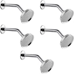 IRIS CROWN 4 inch Brass Chrome Finish Rain Flow Shower Head with 9 inch Arm (Pack of 5)-image-11