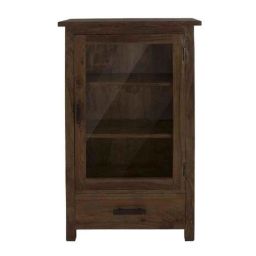 The Attic 60x28x110cm Sheesham Wood Walnut Mini Glazed Bookcase, KL-1941-image-74