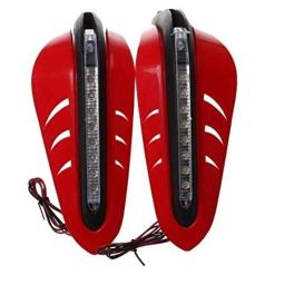 AOW Motorcycle Handguards with Led Light for 7/8 inch Grips - 300 * 140 * 110mm (Red) for Bullet Electra-35