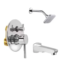 IRIS Florentine 3 Pcs Brass Chrome Finish Divertor, Shower Head &a; Spout Set-image-8