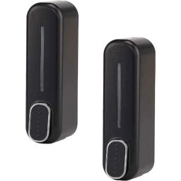 IRIS 350ml Plastic Black Heavy Duty Wall Mount Liquid Soap Dispenser, T07 (Pack of 2)-image-50