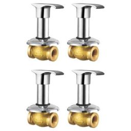 Drizzle Swift 4 Pcs 15mm Brass Chrome Finish Silver Concealed Stop Cock Set, ACON15SWIFT4-1