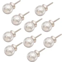 Atom GK001 Silver Crystal Glass Cabinet Door knob (Pack of 10)-image-20