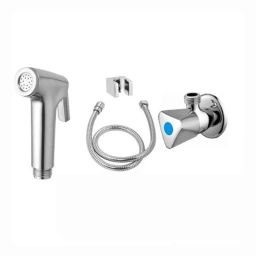 Fastgear PVC &a; Stainless Steel Silver Chrome Finish Health Faucet Set, FG1092-25