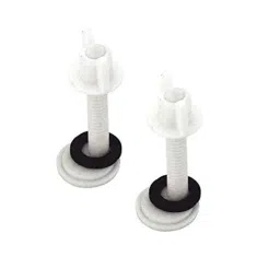 Elegant Casa White Plastic Toilet Seat Cover Hinges Lonk Clamp, EC-110MM-BOLT-10