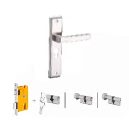 Dorset Kaira HL KAI 8 inch Zinc PT Finish Lock Set with Coin &a; 60mm Knob Cylinder-image-66