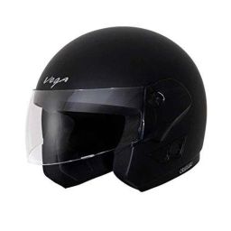 Vega Cruiser Polycarbonate Dull Black Open Face Helmet, Size: M-picture-44