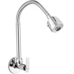 Spazio Pulse Premium Quality Brass Chrome Finish Sink Cock with Flexible Silver Swivel Spout-picture-10