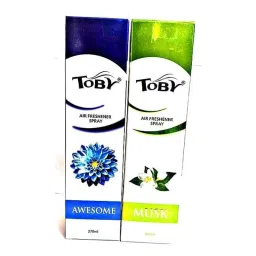 Toby 2 Pcs 270ml Awesome &a; Musk Long Lasting Fragrance Air Freshener Spray Set-image-4