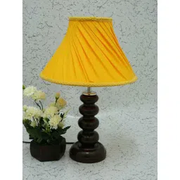 Tucasa Smart Wooden Table Lamp with Yellow Pleated Shade, LG-1090-image-74