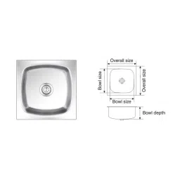 Nirali Square Plain Satin Finish Kitchen Sink, Size: 432x432 mm-image-19