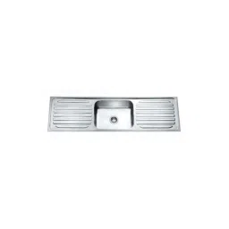 Jayna Mars SBDD 02 Glossy Single Bowl With Double Drain Board Sink, Size: 66.5 x 20 in-image-44