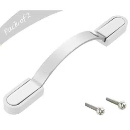 Aquieen 96mm Malleable Chrome White Wardrobe Cabinet Pull Handle, KL-716-96-CP (Pack of 2)-picture-24