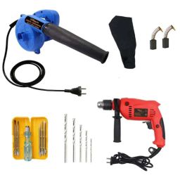 Hillgrove HGCM354M1 800W 18000rpm Electric Suction Dust Cleaner Air Blower, 700W Drill Machine, 5 Pcs Masonry Drill Bits &a; Carbon Brush Combo, HGCM646-17