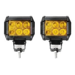 AllExtreme EX6FY2P 2 Pcs 6 LED 18W Amber Yellow Fog Light Bar Spot Beam Lamp Set-image-94