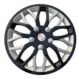 Auto Pearl 4 Pcs 13 inch Polypropylene Black &a; Silver Press Type Car Wheel Cover Set with Retention Ring for Nissan Micra Active-picture-35