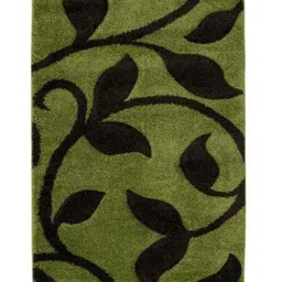 Carpetify 3x5ft Green &a; Brown Florida Collection Fur Rug Carpet, 0718YM9GPMP-15