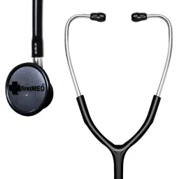 Firstmed Black Professional Diaphragm Stainless Steel Dual Head Stethoscope, ST-02-19