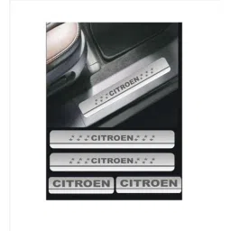 Car Accessories Hub 4 Pcs Stainless Steel Silver Car Footstep Sill Plate Set without LED for All Citroen Cars-39