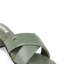 ELLE Round Toe Open Back Block Heels image 5