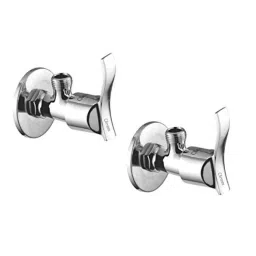 Oleanna Angel Brass Silver Angle Valve with Wall Flange (Pack of 2)-picture-8