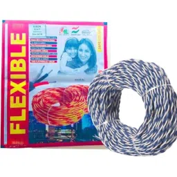 Elson 23/76 1 Sqmm Two Core Blue &a; White PVC Insulated Aluminium Cable, Length: 91 m-image-95