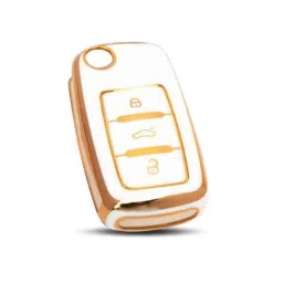 Flymaster Thermoplastic Polyurethane White TPU Car Key Cover, WHITE-TPURKE-32-picture-21
