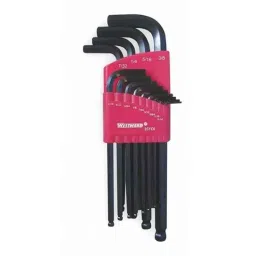 Westward Alloy Steel Black Oxide L-Shape Hex Key, 2CYC6 (Pack of 13)-picture-0