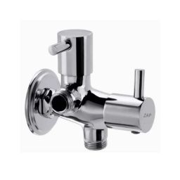 Zap Turbo Brass Chrome Finish Quarter Turn 2 in 1 Angle Valve with Wall Flange-picture-24