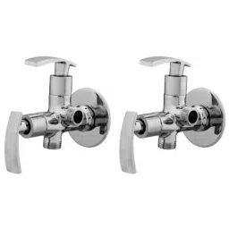 Drizzle Soft 2 Pcs 2 in 1 Brass Chrome Finish Silver Angle Valve Set, AAC2IN1SOFT2-17