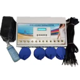Physio International 12 Channel Metal Slimmer Electrotherapy Device with LCD Display, 12C/901/MET/WHI-25