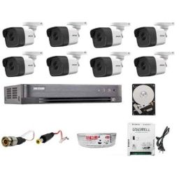 Hikvision 5MP Ultra HD 8 Pcs Bullet Camera, 8 Channel DVR with Usewell Accessories-43