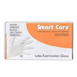 Smart Care G-6S Latex White Powdered Examination Gloves, Size: S (Pack of 50)-picture-47