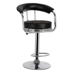 Chair Garage PU Leatherette Black Adjustable Height Bar Stool, CG02-image-80