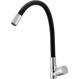 IRIS DIXY Brass Chrome Finish Black Flexible Swan Neck Pillar Tap-38
