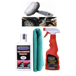 Indopower Ff1059 Dashboard Shiner Spray, 1Pc Car Microfiber Cloth, Scratch Remover , All Tyre Cleaning Brush Kit, AHh1063-image-39