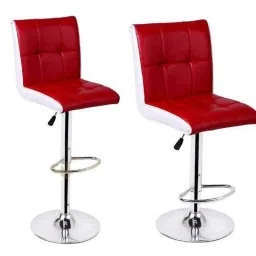 Da Urban Bion Red &a; White Fabric &a; Foam Stool Chair with Low Back (Pack of 2)-picture-10