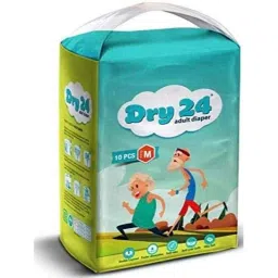 Dry 24 10 Pcs Cotton Double Layer Fast Absorption Unisex Adult Diaper, Size: Medium (Pack of 3)-picture-5