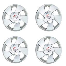 Auto Pearl 4 Pcs 15 inch Black &a; Silver ABS Press Type Hubcap Wheel Cover Set with Retention Ring for All Cars-image-91