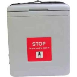 Fairbizps AIVC-44 1.69L HDPE Grey Portable Vaccine Carrier Box with with 4 Ice Pack &a; Integral Hinged Lid with Stopper-1