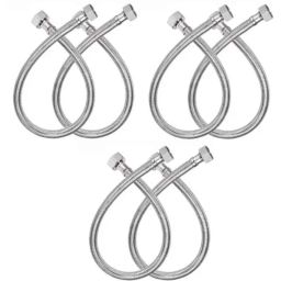 Neelkund 60cm Stainless Steel Silver Chrome Finish Hose Pipe (Pack of 6)-image-30