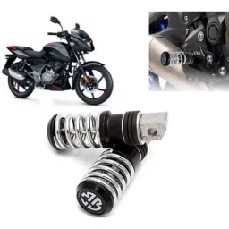 Auto Pearl 2 Pcs Steel Black Foot Rest Spring Coiled Set for Pulsar 125 Neon BS6-16