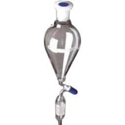 Glassco 50ml Boro 3.3 Glass Pear Shape Separating Funnel with Needle Valve Stopcock, 163.202.03-45