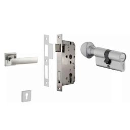 Dorset ML Series Eden 60mm Stainless Steel Silver Chrome Finish Door Handle Lock Set with Coin &a; Knob-picture-14