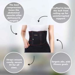 STERGIC IRIS Black Abdominal Support Belt for Post Surgical Recovery &a; Pain Relief, Size: M image 5