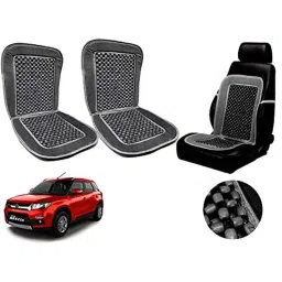 Auto Pearl PU, Velvet &a; Wooden Beads Grey Rectangular Seat Cushion for Maruti Suzuki Vitara Brezza (Pack of 2 )-image-46