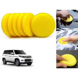 Auto Pearl Polyurethane Beige Washing &a; Waxing Polish Foam Sponge for Bolero Neo 2021 (Pack of 6)-picture-42