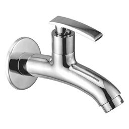 Oleanna DE-08LN Desire Brass Silver Chrome Finish Long Nose Bib Cock with Wall Flange-image-74
